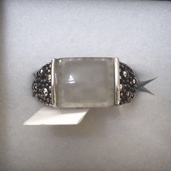MICHAEL DAWKINS Starry Night Mother of Pearl Sterling Silver 925 Ring Sz 8-3/4 - Picture 1 of 9